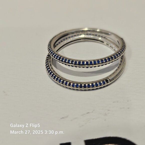 Pandora Me Blue Pave stacking ring 199679C03-60 size 9 - Picture 10 of 12